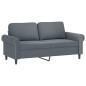 vidaXL Sofá de 2 plazas con cojines terciopelo gris oscuro 140 cm vidaXL Sofá de 2 plazas con cojines terciopelo gris oscuro 140 cm