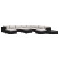 vidaXL Set muebles de jardín 12 pzas y cojines ratán sintético negro vidaXL Set muebles de jardín 12 pzas y cojines ratán sintético negro