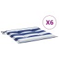 vidaXL Cojines silla jardín 6 uds tela a rayas azul y blanco 40x40x3cm vidaXL Cojines silla jardín 6 uds tela a rayas azul y blanco 40x40x3cm