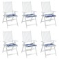 vidaXL Cojines silla jardín 6 uds tela a rayas azul y blanco 40x40x3cm vidaXL Cojines silla jardín 6 uds tela a rayas azul y blanco 40x40x3cm