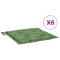 vidaXL Cojines de silla 6 uds tela estampado de hojas 50x50x3 cm vidaXL Cojines de silla 6 uds tela estampado de hojas 50x50x3 cm