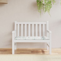 vidaXL Cojín banco de jardín tela Oxford estampado hojas 100x50x3 cm