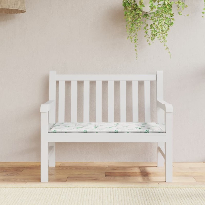 vidaXL Cojín banco de jardín tela Oxford estampado hojas 100x50x3 cm vidaXL Cojín banco de jardín tela Oxford estampado hojas 100x50x3 cm