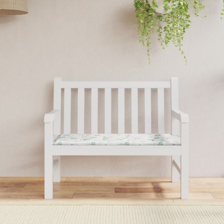 vidaXL Cojín banco de jardín tela Oxford estampado hojas 100x50x3 cm
