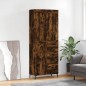 vidaXL Aparador alto madera contrachapada roble ahumado 69,5x34x180 cm