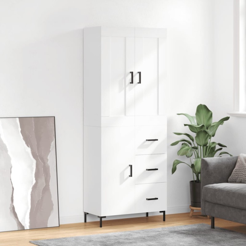vidaXL Aparador alto madera contrachapada blanco 69,5x34x180 cm vidaXL Aparador alto madera contrachapada blanco 69,5x34x180 cm