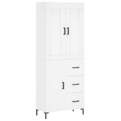 vidaXL Aparador alto madera contrachapada blanco 69,5x34x180 cm