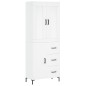 vidaXL Aparador alto madera contrachapada blanco 69,5x34x180 cm vidaXL Aparador alto madera contrachapada blanco 69,5x34x180 cm