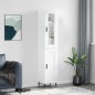vidaXL Aparador alto madera contrachapada blanco brillo 34,5x34x180 cm