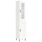 vidaXL Aparador alto madera contrachapada blanco brillo 34,5x34x180 cm