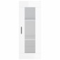 vidaXL Aparador alto madera contrachapada blanco brillo 34,5x34x180 cm