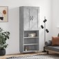 vidaXL Aparador alto madera contrachapada gris hormigón 69,5x34x180 cm vidaXL Aparador alto madera contrachapada gris hormigón 69,5x34x180 cm