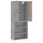 vidaXL Aparador alto madera contrachapada gris hormigón 69,5x34x180 cm vidaXL Aparador alto madera contrachapada gris hormigón 69,5x34x180 cm
