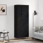 vidaXL Aparador alto madera contrachapada negro 69,5x34x180 cm vidaXL Aparador alto madera contrachapada negro 69,5x34x180 cm