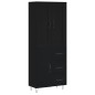 vidaXL Aparador alto madera contrachapada negro 69,5x34x180 cm vidaXL Aparador alto madera contrachapada negro 69,5x34x180 cm