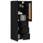vidaXL Aparador alto madera contrachapada negro 69,5x34x180 cm vidaXL Aparador alto madera contrachapada negro 69,5x34x180 cm
