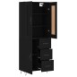 vidaXL Aparador alto madera contrachapada negro 69,5x34x180 cm vidaXL Aparador alto madera contrachapada negro 69,5x34x180 cm