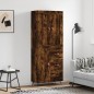 vidaXL Aparador alto madera contrachapada roble ahumado 69,5x34x180 cm vidaXL Aparador alto madera contrachapada roble ahumado 69,5x34x180 cm
