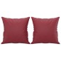 vidaXL Sofá de 2 plazas con cojines cuero sintético rojo tinto 140 cm vidaXL Sofá de 2 plazas con cojines cuero sintético rojo tinto 140 cm