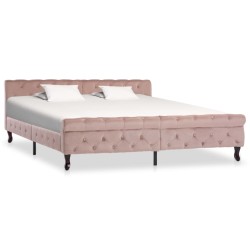 vidaXL Estructura de cama de terciopelo rosa 180x200 cm