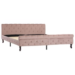 vidaXL Estructura de cama de terciopelo rosa 180x200 cm