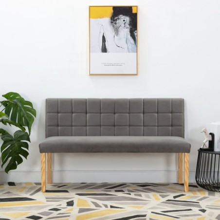 vidaXL Banco de terciopelo gris 140 cm