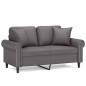 vidaXL Sofá de 2 plazas con cojines cuero sintético gris 120 cm vidaXL Sofá de 2 plazas con cojines cuero sintético gris 120 cm
