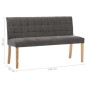 vidaXL Banco de terciopelo gris 140 cm vidaXL Banco de terciopelo gris 140 cm