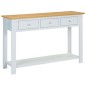 vidaXL Mesa consola de madera de roble maciza 118x35x77 cm vidaXL Mesa consola de madera de roble maciza 118x35x77 cm