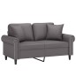 vidaXL Sofá de 2 plazas con cojines cuero sintético gris 120 cm vidaXL Sofá de 2 plazas con cojines cuero sintético gris 120 cm