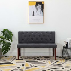 vidaXL Banco de piel de ante artificial gris 120 cm