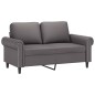 vidaXL Sofá de 2 plazas con cojines cuero sintético gris 120 cm vidaXL Sofá de 2 plazas con cojines cuero sintético gris 120 cm