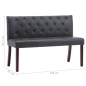 vidaXL Banco de piel de ante artificial gris 120 cm vidaXL Banco de piel de ante artificial gris 120 cm