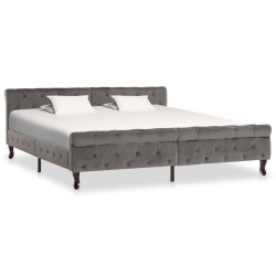 vidaXL Estructura de cama de terciopelo gris 180x200 cm