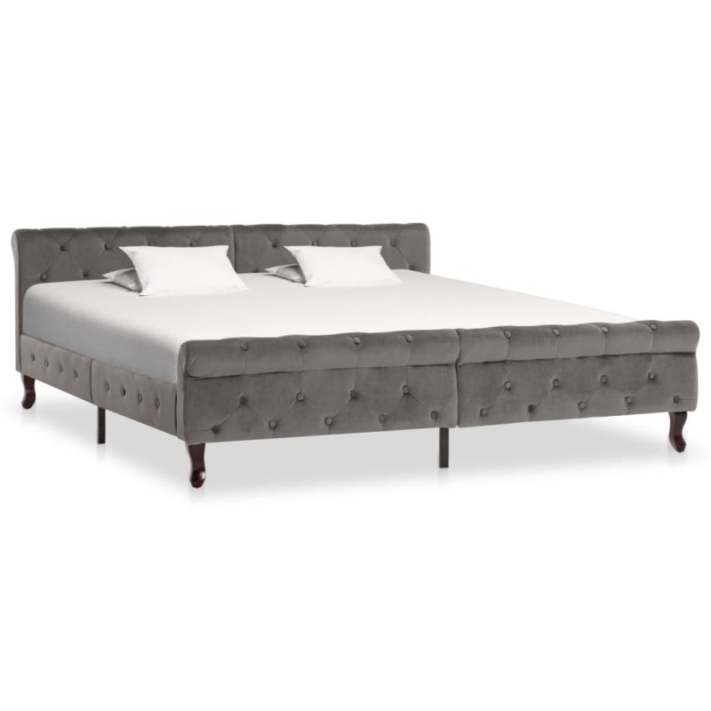 vidaXL Estructura de cama de terciopelo gris 180x200 cm vidaXL Estructura de cama de terciopelo gris 180x200 cm