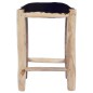 vidaXL Taburete de cocina cuero real de cabra y madera de teca maciza vidaXL Taburete de cocina cuero real de cabra y madera de teca maciza