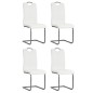 vidaXL Sillas voladizas de comedor 4 unidades cuero sintético blanco