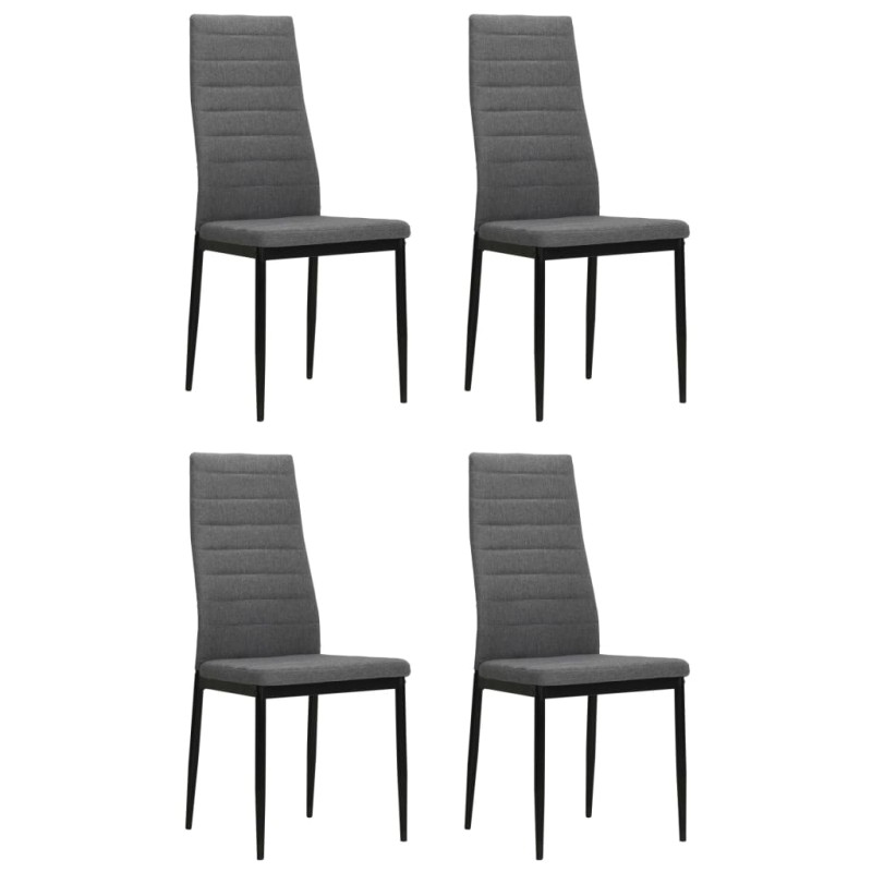 vidaXL Sillas de comedor 4 unidades tela gris claro vidaXL Sillas de comedor 4 unidades tela gris claro