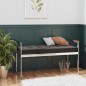 vidaXL Banco de terciopelo y acero inoxidable gris 97 cm vidaXL Banco de terciopelo y acero inoxidable gris 97 cm