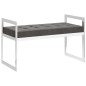 vidaXL Banco de terciopelo y acero inoxidable gris 97 cm vidaXL Banco de terciopelo y acero inoxidable gris 97 cm