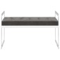 vidaXL Banco de terciopelo y acero inoxidable gris 97 cm vidaXL Banco de terciopelo y acero inoxidable gris 97 cm