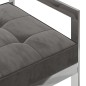 vidaXL Banco de terciopelo y acero inoxidable gris 97 cm vidaXL Banco de terciopelo y acero inoxidable gris 97 cm