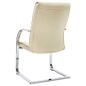 vidaXL Silla de oficina voladiza de cuero sintético crema vidaXL Silla de oficina voladiza de cuero sintético crema