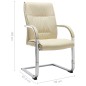 vidaXL Silla de oficina voladiza de cuero sintético crema vidaXL Silla de oficina voladiza de cuero sintético crema