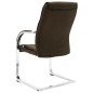 vidaXL Silla de oficina voladiza de tela marrón vidaXL Silla de oficina voladiza de tela marrón