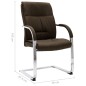 vidaXL Silla de oficina voladiza de tela marrón vidaXL Silla de oficina voladiza de tela marrón