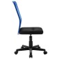 vidaXL Silla de oficina de tela de malla negra y azul 44x52x100 cm