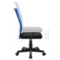 vidaXL Silla de oficina de tela de malla negra y azul 44x52x100 cm