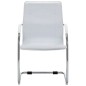 vidaXL Silla de oficina voladiza de cuero sintético blanco