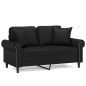 vidaXL Sofá de 2 plazas con cojines cuero sintético negro 120 cm vidaXL Sofá de 2 plazas con cojines cuero sintético negro 120 cm
